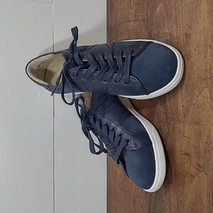 Vionic Jerome Navy Blue Suede/Leather Lace Up Sneaker Men's sz 8